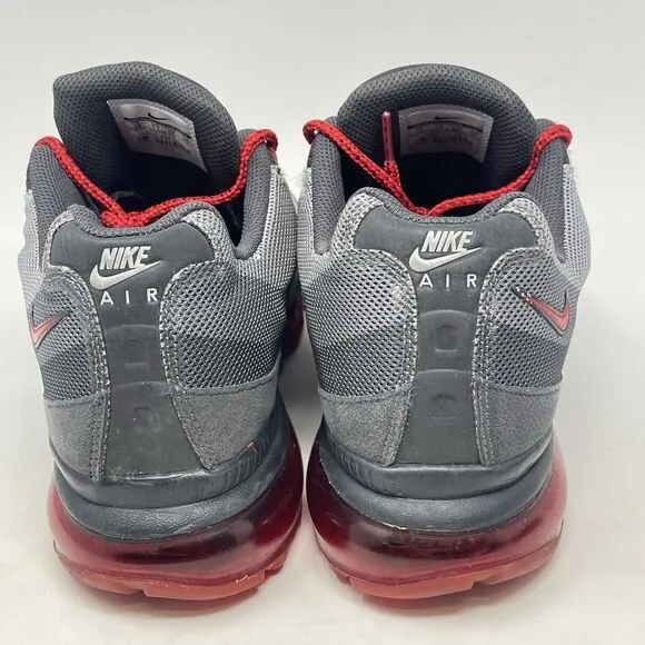 Nike Air Max 95 Dynamic Flywire Shoes Mens 12 Wolf Gray Red Mesh 554715-060