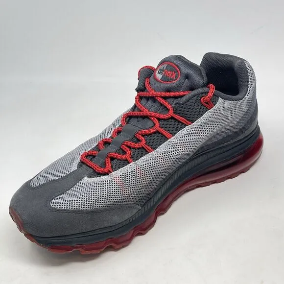 Nike Air Max 95 Dynamic Flywire Shoes Mens 12 Wolf Gray Red Mesh 554715-060