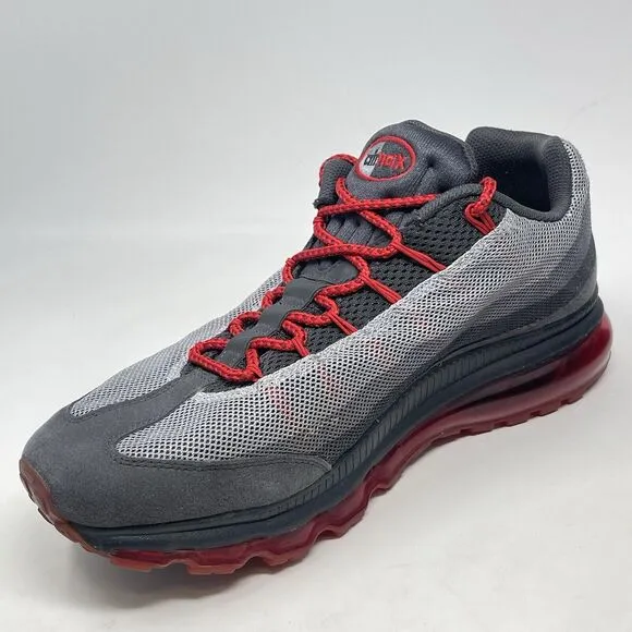 Nike Air Max 95 Dynamic Flywire Shoes Mens 12 Wolf Gray Red Mesh 554715-060