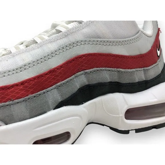 Nike Air Max 95 Essential Mens Running Shoes White/Black-Red DQ3430 001 (NEW)