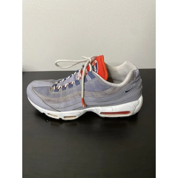 Nike Air Max 95 Grey USA‎ Men's Size 10.5 Shoes Cement Crimson Blue DB0250-001