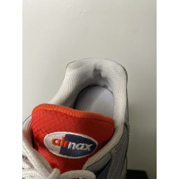 Nike Air Max 95 Grey USA‎ Men's Size 10.5 Shoes Cement Crimson Blue DB0250-001