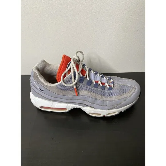 Nike Air Max 95 Grey USA‎ Men's Size 10.5 Shoes Cement Crimson Blue DB0250-001