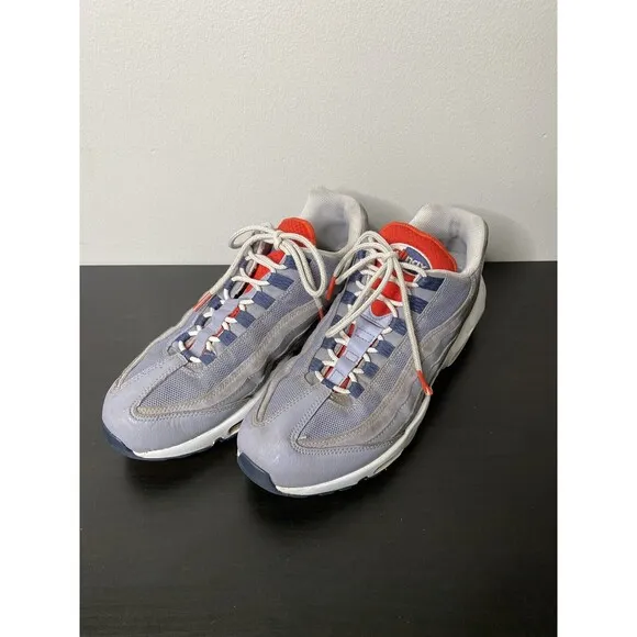Nike Air Max 95 Grey USA‎ Men's Size 10.5 Shoes Cement Crimson Blue DB0250-001