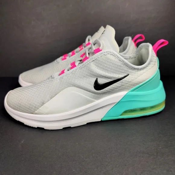 Nike Air Max Motion 2 Women's Gray Teal Casual Sneakers Mesh Shoes Size 10