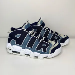 Nike Air More Uptempo 96 Sneakers Mens Sz 11.5 Denim Blue White Athletic Shoes