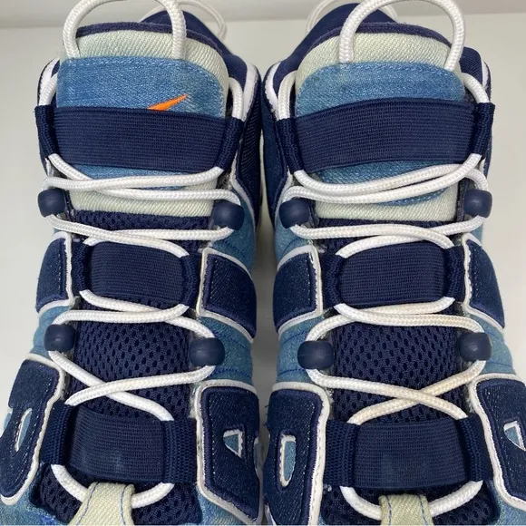 Nike Air More Uptempo 96 Sneakers Mens Sz 11.5 Denim Blue White Athletic Shoes