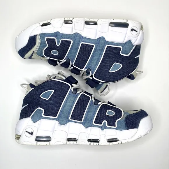 Nike Air More Uptempo 96 Sneakers Mens Sz 11.5 Denim Blue White Athletic Shoes