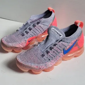 Nike Air Vapormax Flyknit 2 Women's Size 7.5 Running Shoes Ultramarine Hot Punch