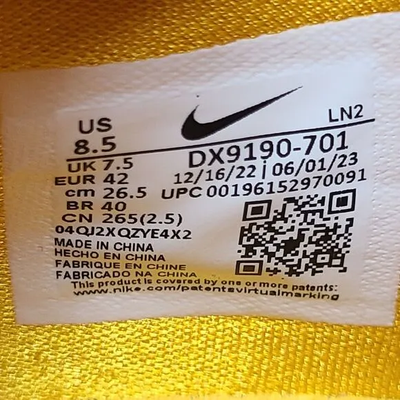 Nike Basketball Shoes Mens Size 8.5 Air Zoom GT Hustle 2 TB Yellow DX9190-701