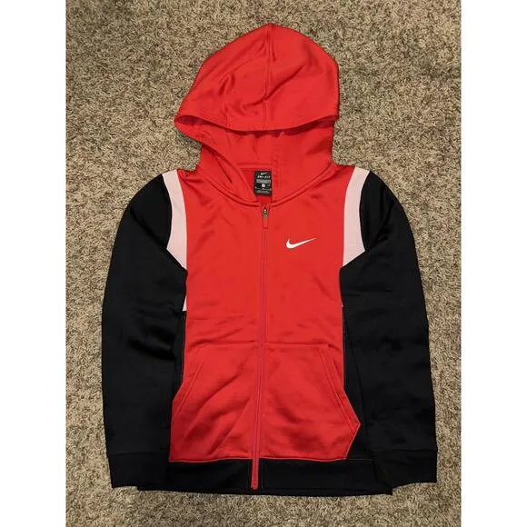 Nike Big Kids (Boy’s) Elite Victory Thermal Full Zip Red Hooded Jacket