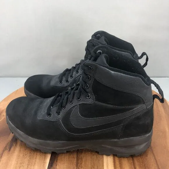 Nike Black Manoadome 'Triple Black' Boots Mens 9.5 Comfort Cushion Lace Up‎