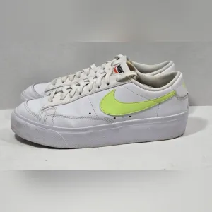 Nike Blazer Low Platform Shoes Women's 10 White Sneakers Leather Casual Classic