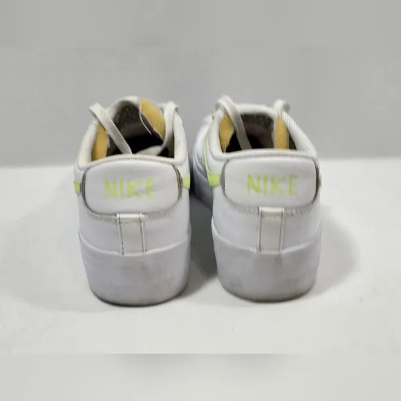 Nike Blazer Low Platform Shoes Women's 10 White Sneakers Leather Casual Classic