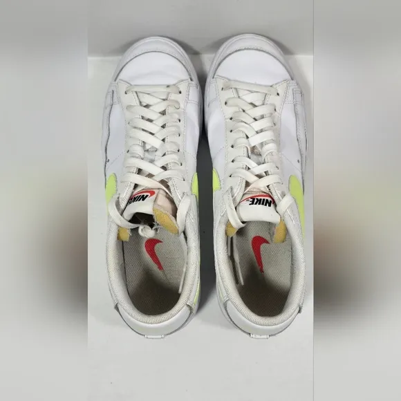 Nike Blazer Low Platform Shoes Women's 10 White Sneakers Leather Casual Classic