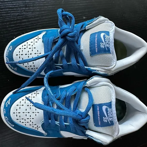 Nike Blue and White Athletic Shoes Classic Design