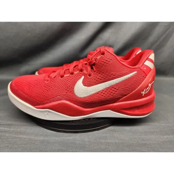 Nike Boys Kobe VIII (GS) Sneakers Mesh University Red White Size 4 NEW IN BOX!