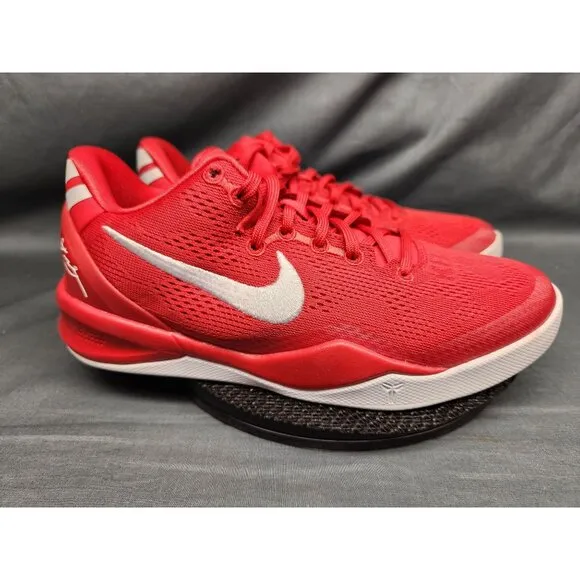 Nike Boys Kobe VIII (GS) Sneakers Mesh University Red White Size 4 NEW IN BOX!