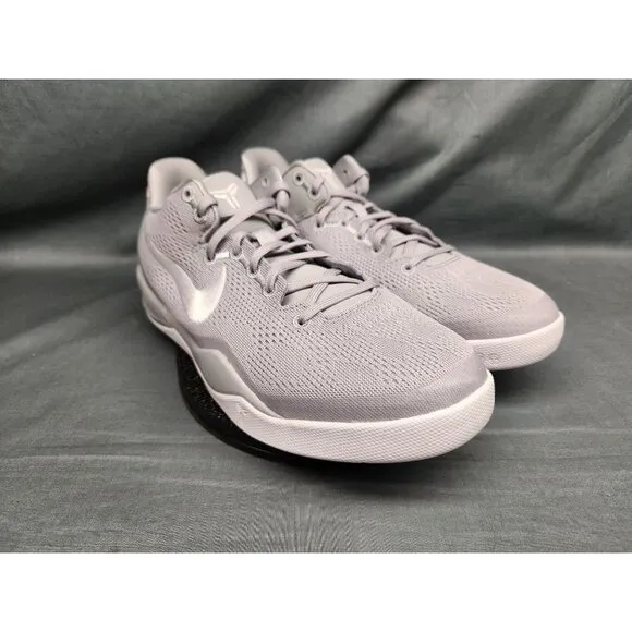 Nike Boys Kobe VIII (GS) Sneakers Mesh Wolf Grey White Size 6 NEW IN BOX!