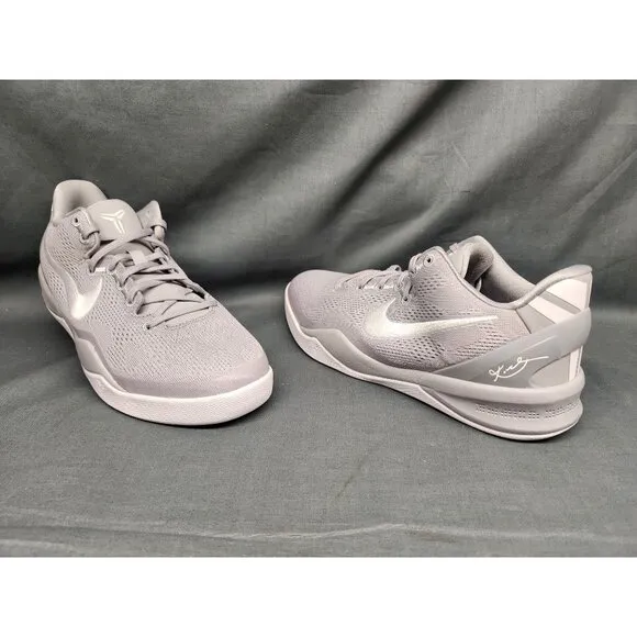 Nike Boys Kobe VIII (GS) Sneakers Mesh Wolf Grey White Size 6 NEW IN BOX!