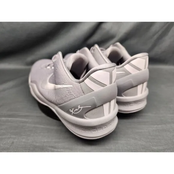 Nike Boys Kobe VIII (GS) Sneakers Mesh Wolf Grey White Size 6 NEW IN BOX!