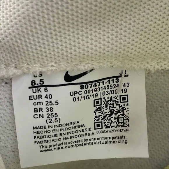 Nike Classic Cortez Leather 'Summit White' sneaker shoes womens size  8.5