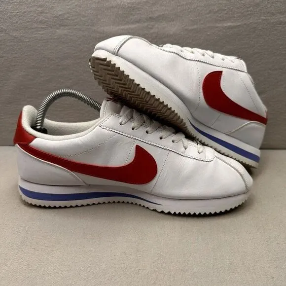 Nike Classic Cortez Mens Size 9 Shoes Forrest Gump Leather White Red Blue 2021