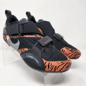 Nike Cycling Shoes Womens 8 Black Orange Tiger SuperRep Cycle Mesh Upper
