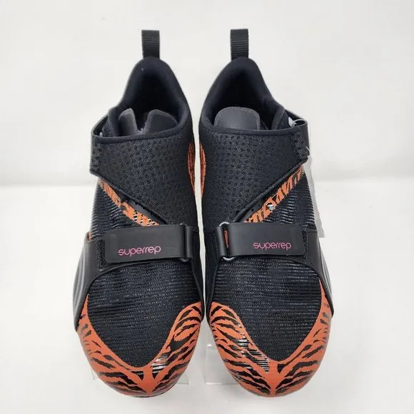 Nike Cycling Shoes Womens 8 Black Orange Tiger SuperRep Cycle Mesh Upper