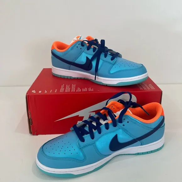 Nike Dunk SE Low Baltic Blue Orange GLOW in the Dark Sole Men’s 10.5 Shoes