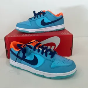 Nike Dunk SE Low Baltic Blue Orange GLOW in the Dark Sole Men’s 10.5 Shoes