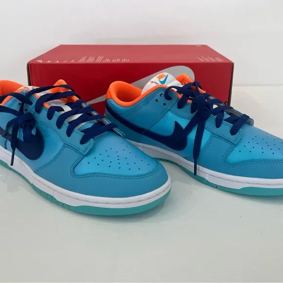 Nike Dunk SE Low Baltic Blue Orange GLOW in the Dark Sole Men’s 10.5 Shoes