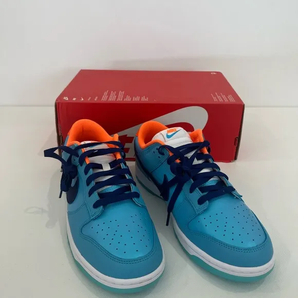 Nike Dunk SE Low Baltic Blue Orange GLOW in the Dark Sole Men’s 10.5 Shoes