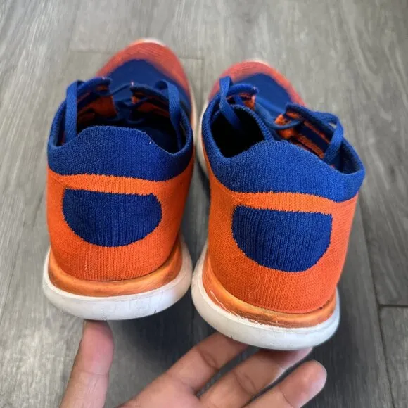 Nike Free 4.0 Flyknit Shoes Orange Blue Rare  Mens Size 13