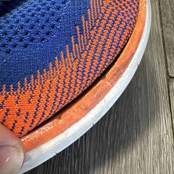 Nike Free 4.0 Flyknit Shoes Orange Blue Rare  Mens Size 13