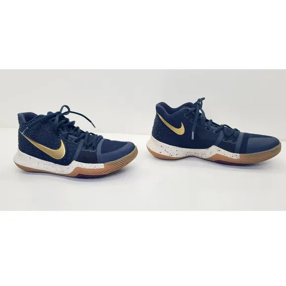 Nike Kyrie 3 EP Obsidian Irving Gold 852396-400 Basketball Shoes Men's 8
