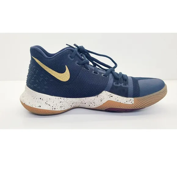Nike Kyrie 3 EP Obsidian Irving Gold 852396-400 Basketball Shoes Men's 8