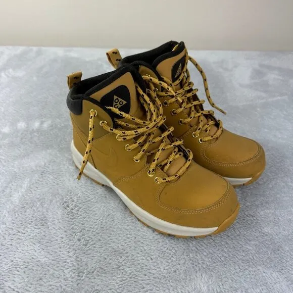 Nike Manoa Leather ACG Boots (GS) Haystack Size 4.5Y 472648-700