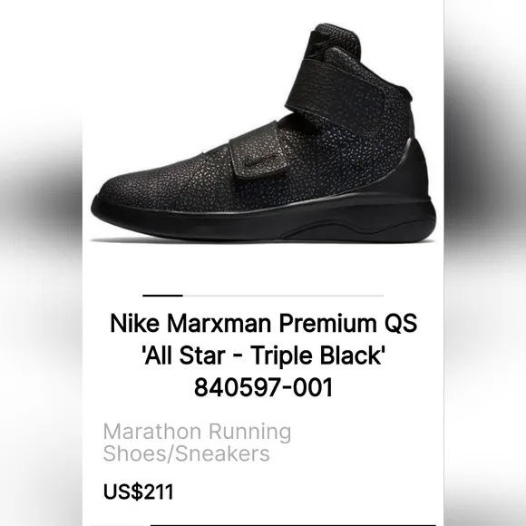 Nike Marxman Premium All Star QS 'Triple Black Iridescent' 6.5Y (8W)