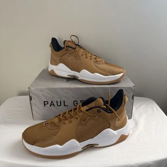 Nike Paul George PG 5 EP Wheat Metallic Gold Men's Size 17 Basketball‎ Shoes