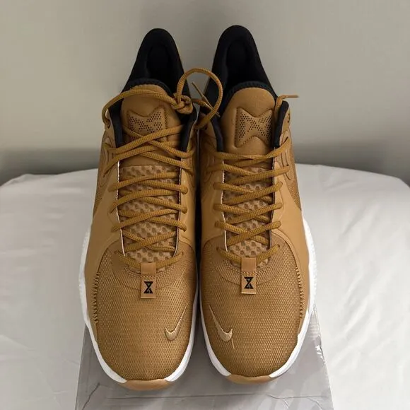 Nike Paul George PG 5 EP Wheat Metallic Gold Men's Size 17 Basketball‎ Shoes