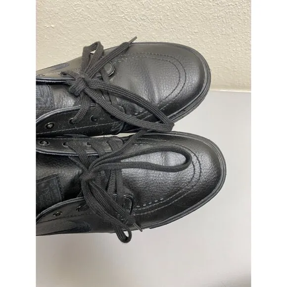 Nike SB Zoom Stefan Janoski L Black leather Sneaker Shoes Size 9 Skateboarding