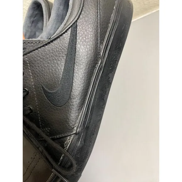 Nike SB Zoom Stefan Janoski L Black leather Sneaker Shoes Size 9 Skateboarding