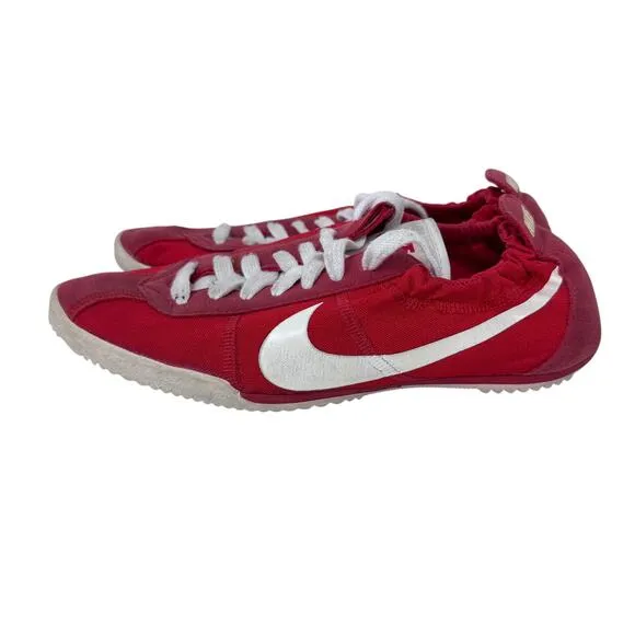 Nike Tenkay Low Sneakers Shoes Womens 8 Red White Lace Up Rubber Sole 429886-600