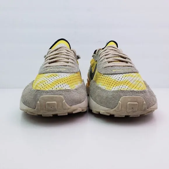 Nike Waffle One Mesh Mens Size 9.5 Yellow Beige Suede Sneaker Shoes DJ0966-991