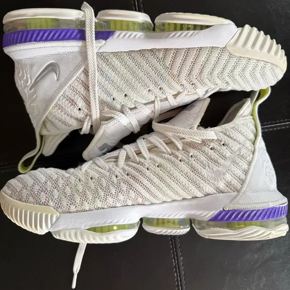 Nike White and Purple Athletic Shoes