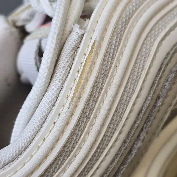 Nike Women's 8.5 Air Max 97 Summit White Beige Pink Shoes Sneakers