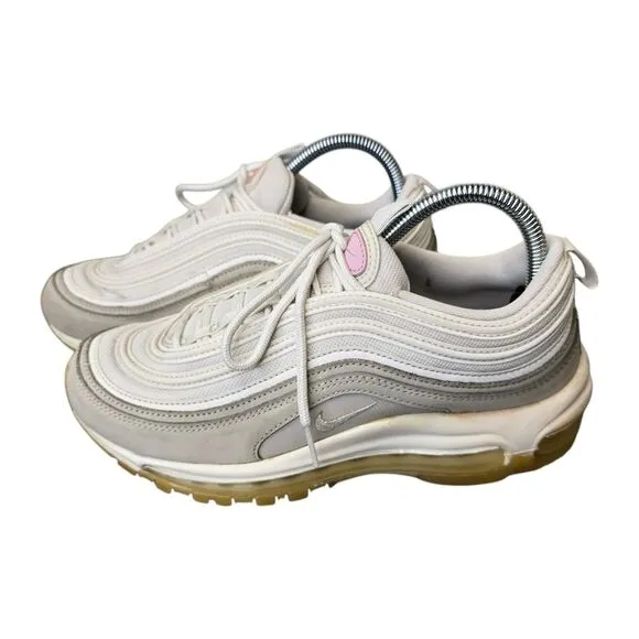 Nike Women's 8.5 Air Max 97 Summit White Beige Pink Shoes Sneakers