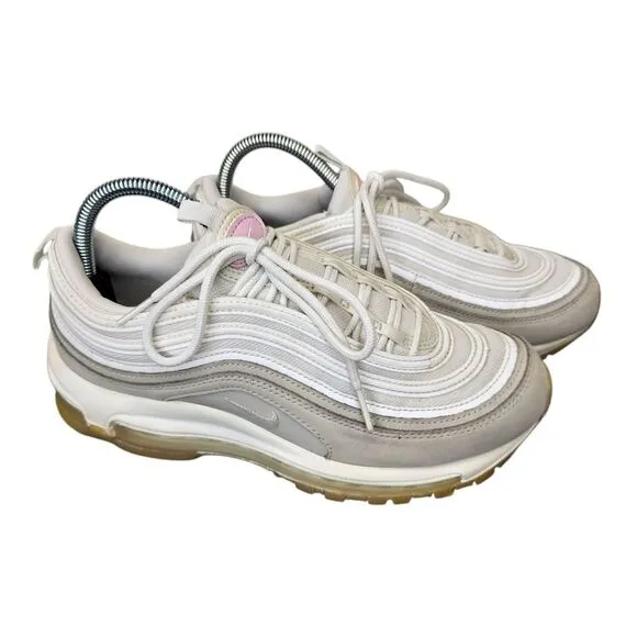 Nike Women's 8.5 Air Max 97 Summit White Beige Pink Shoes Sneakers