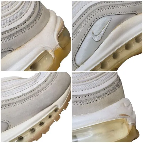 Nike Women's 8.5 Air Max 97 Summit White Beige Pink Shoes Sneakers